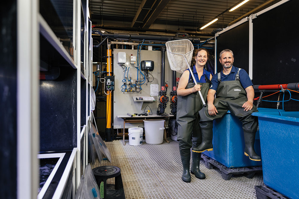 Aquakultur Dr. Henrike Seibel und Michael Schlachter von der Fraunhofer-Einrichtung IMTE setzen auf Kreislaufwirtschaft.