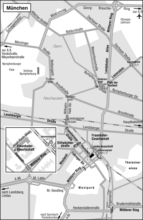 Lageplan Fraunhofer-Zentrale München