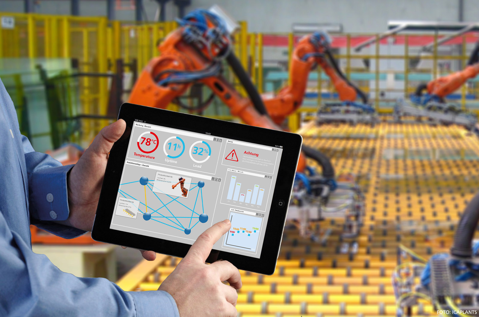 Das Fraunhofer SIT demonstriert auf der Hannover Messe 2017 zwei Verfahren, die neue Ansätze bei der Absicherung von Industrieanlagen nutzen. Das erste erkennt Unregelmäßigkeiten in den Kommunikationsnetzen. Das zweite stellt die Integrität der im Fertigungsprozess involvierten Komponenten sicher.