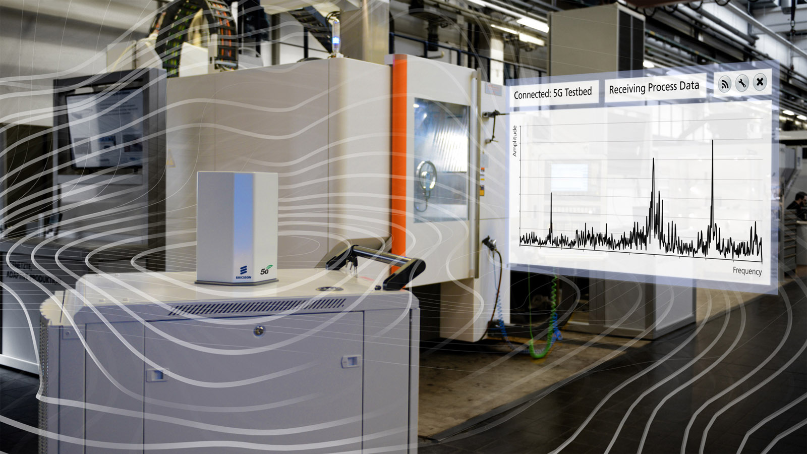 Ein Sensor überträgt die Schwingungsspektren der Blisks via 5G mit Latenzen von bis zu einer Millisekunde an eine Software.