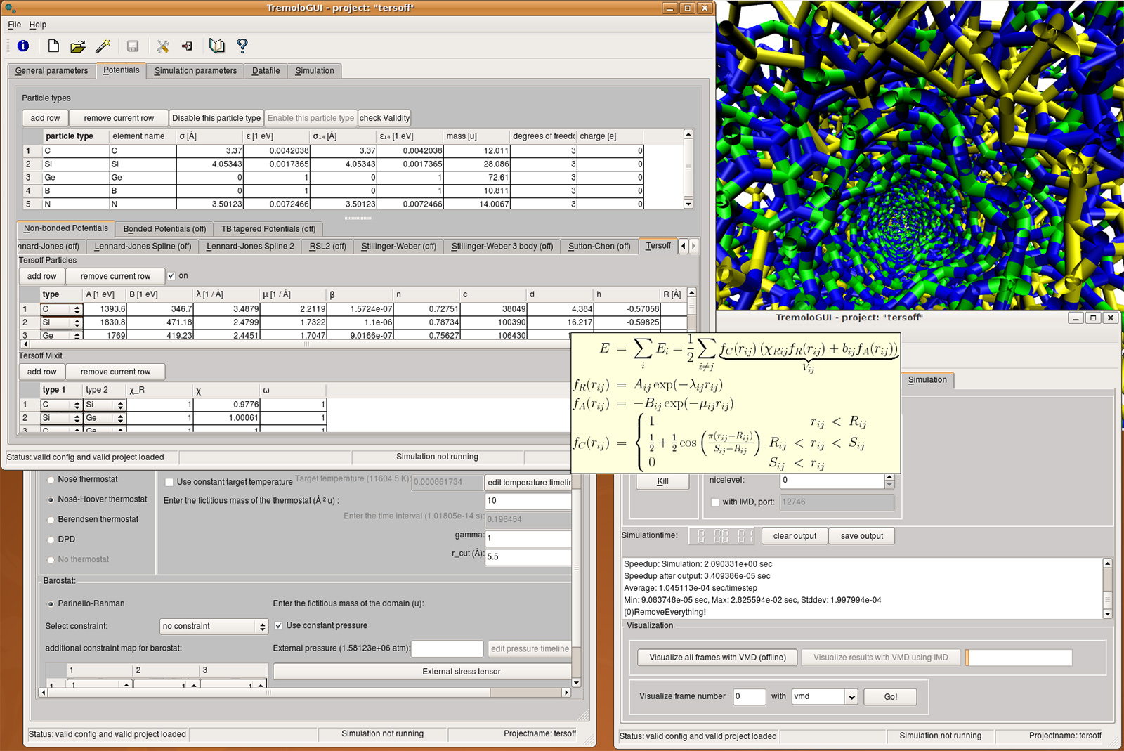 Grafische Benutzeroberfläche der Fraunhofer SCAI Software Tremolo-X.