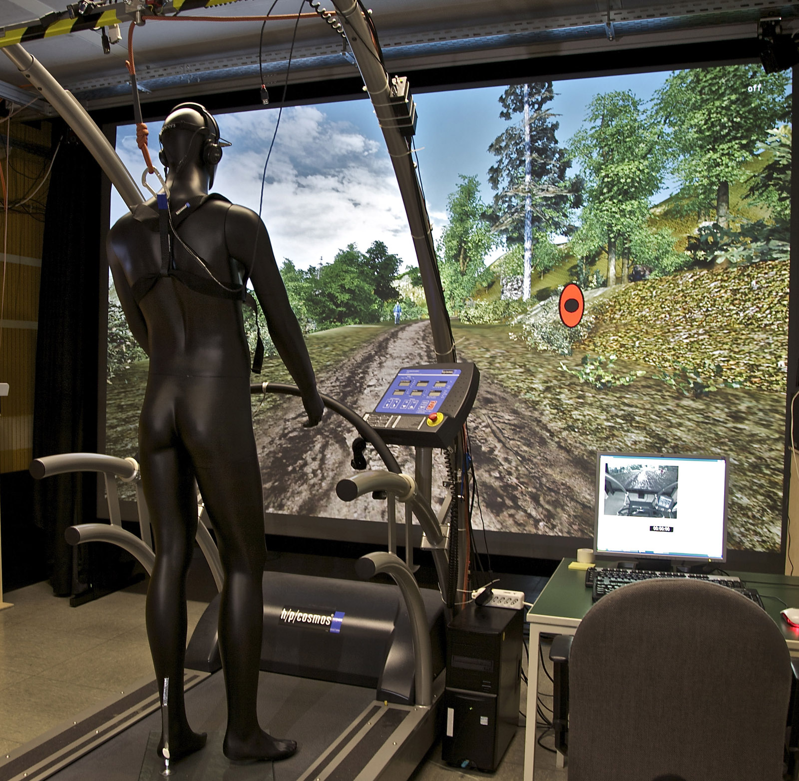 Labor mit interaktiver virtueller Realität für Versuche in einer Umgebung, die den Probanden ablenkt.