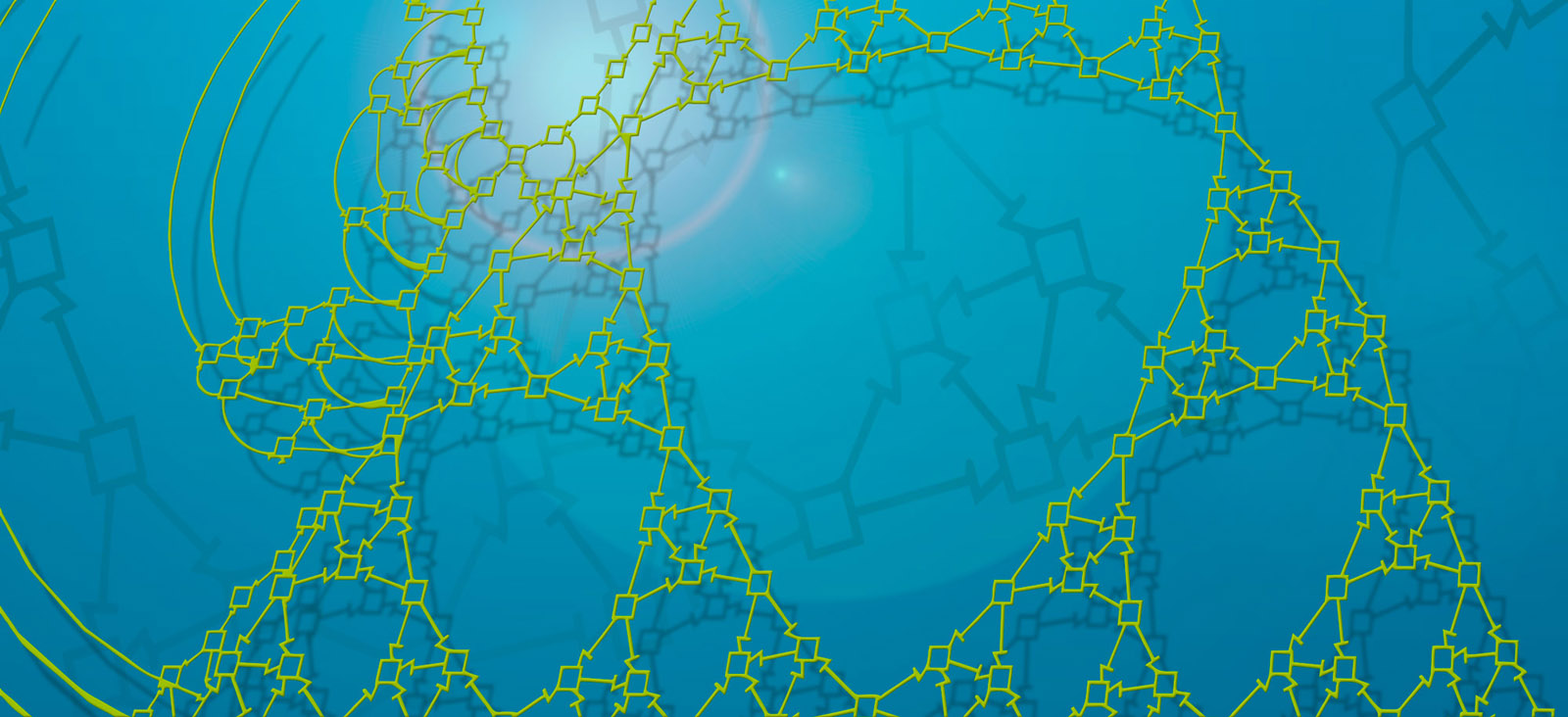 Mit Graphen lassen sich Optimierungsaufgaben in der Logistik, in der ambulanten Pflege und im Warehouse-Management modellieren und optimieren. Dargestellt ist die Verschmelzung verschiedener Graph-Layout-Verfahren am Beispiel eines Sierpinski-Sieve-Graphen.