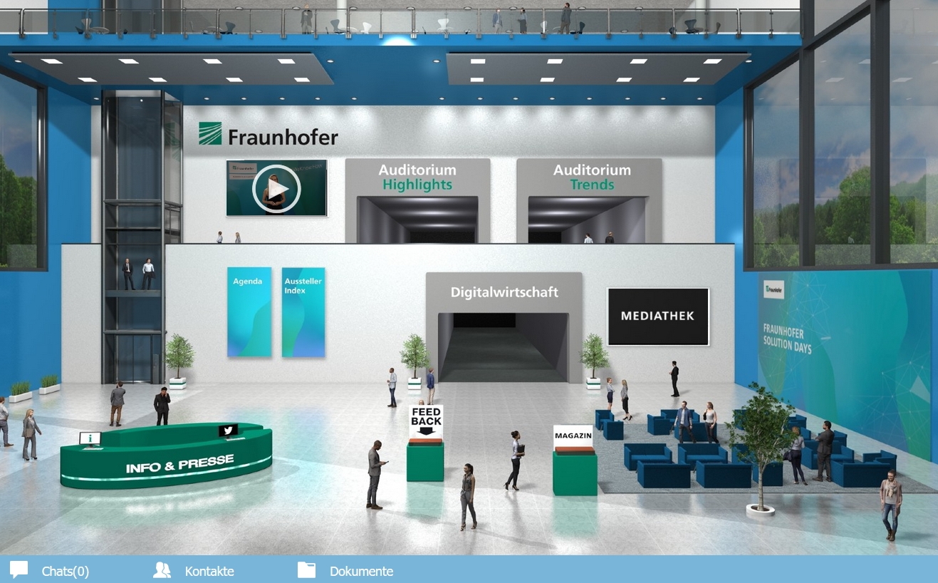 Die Fraunhofer Solution Days 2020 vermitteln auch online das Look & Feel einer realen Präsenzmesse. Die Anmeldung ist heute und morgen noch möglich.