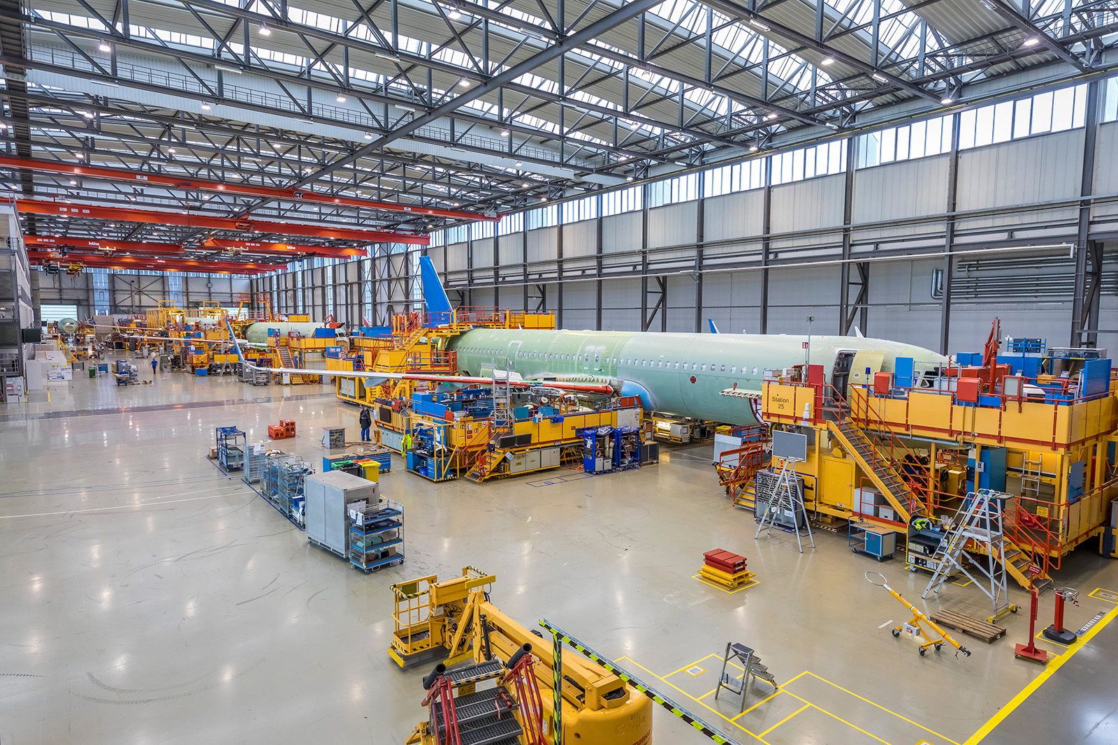 Endmontage bei Airbus in Hamburg.