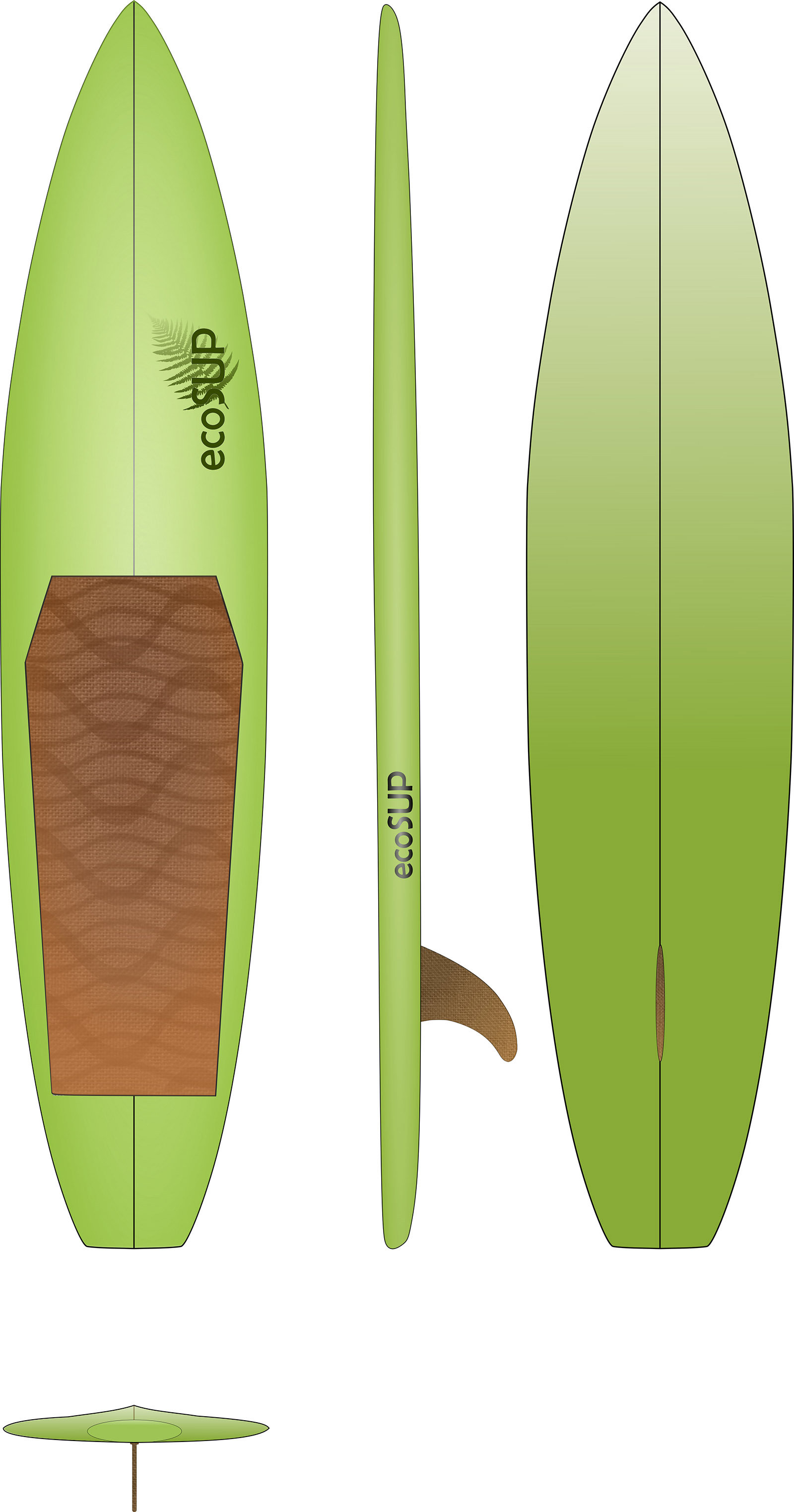 ecoSUP – Boarddesign:  Konzeptbild des ecoSUPs.