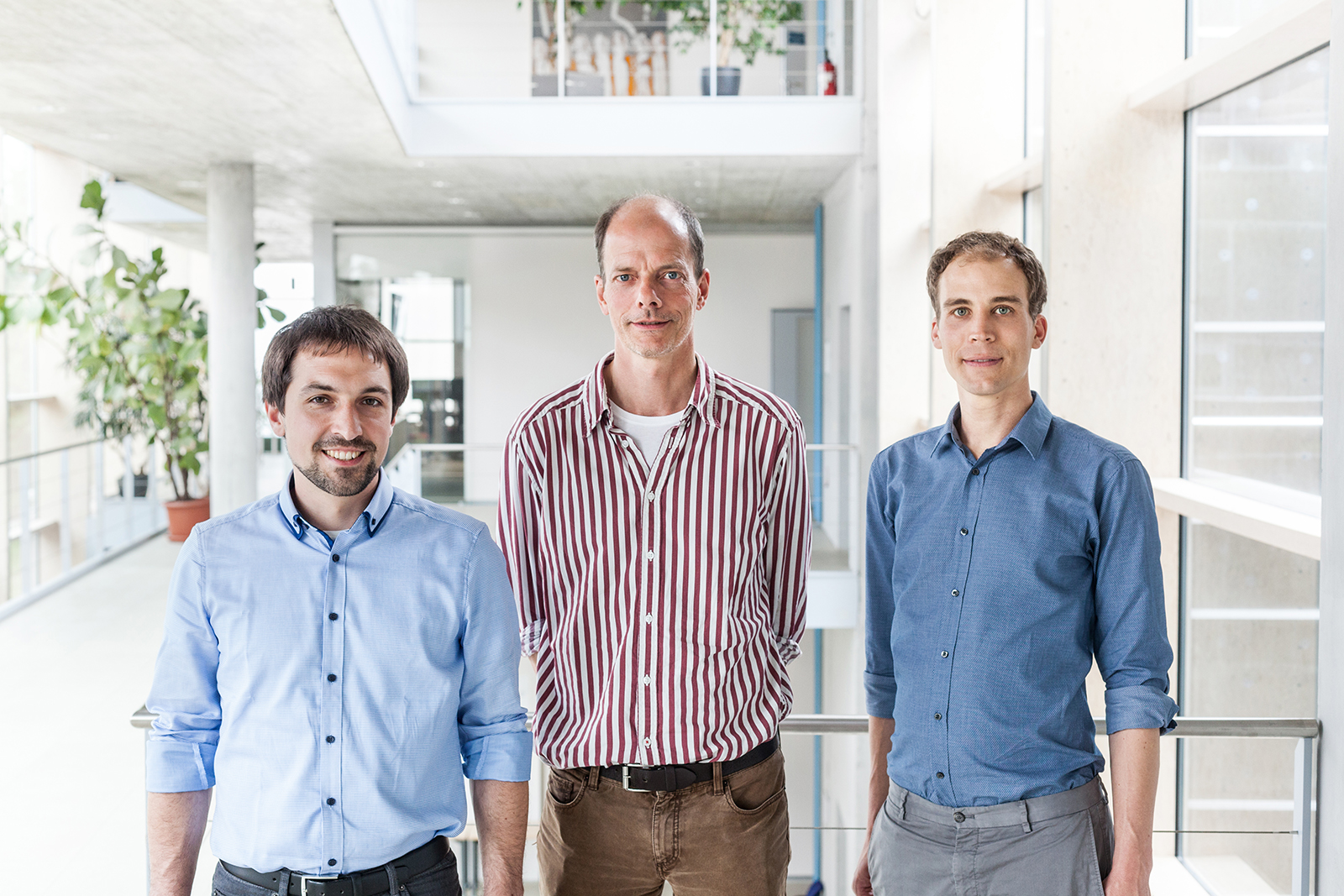 Die Gründungsmitglieder von Vibrosonic: Dr. Jonathan Schächtele, Dr. Ernst Dalhoff, Dr. Dominik Kaltenbacher (von links nach rechts).