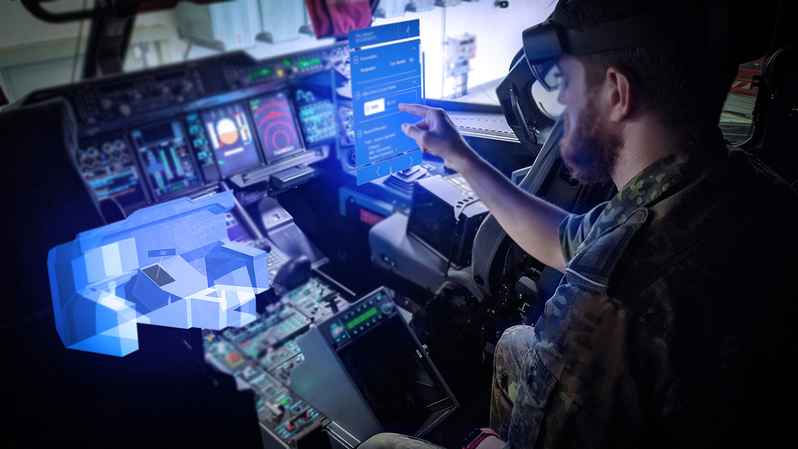 Interaktion mit digitalisierter Wartungsvorschrift zum Einbau einer Bildschirmeinheit im Cockpit des Luftfahrzeugs