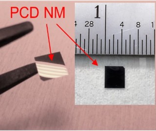 Fotos von freistehenden polykristallinen Diamant-Nanomembranen 