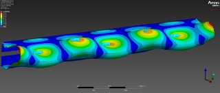 Simulation einer Flügel-Schwingung: Sie zeigt eine typische Eigenform, wie sie bei Vibrationen auftreten kann.