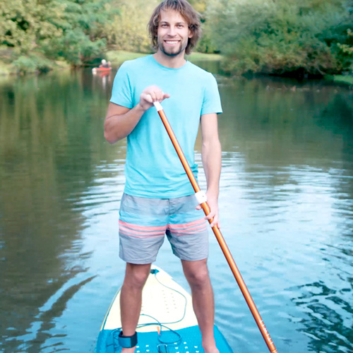 Christoph Pöhler will ein SUP entwickeln, das zu 100 Prozent aus biobasierten Stoffen besteht und dafür auch noch Balsaholz verwenden, das aus ausgemusterterten Windkraftanlagen stammt. 