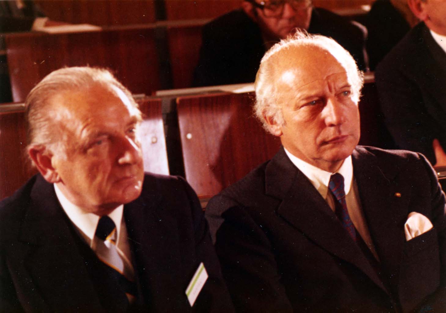 Fraunhofer-Jahrestagung 1977 - Bundespräsident Scheel (rechts)