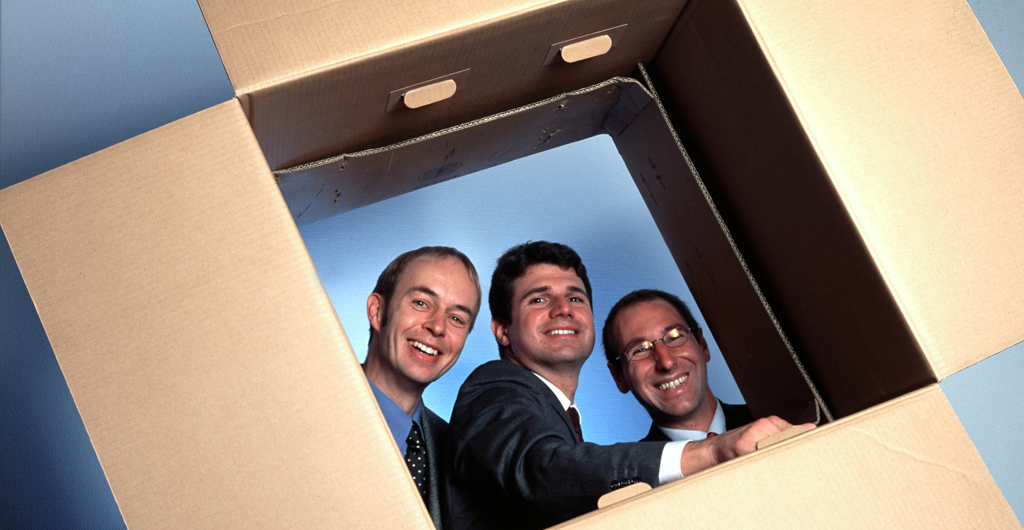 Joseph-von-Fraunhofer-Preis 2002: Dr. Ralf Heckmann, Onno Garms und Mike Schäfer (von links) 