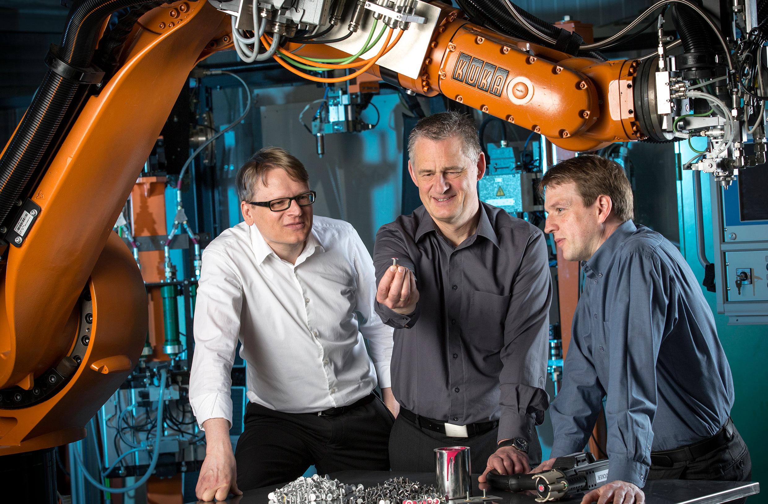 Joseph-von-Fraunhofer-Preisträger 2014: Dr. Matthias Popp, Professor Andreas Hartwig und Andreas Lühring (v.l.n.r.)