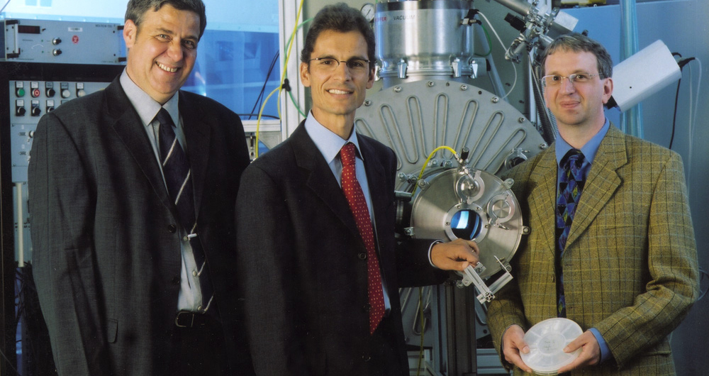 Science Prize of the Stifterverband 2004: Rainer Lebert, Joseph Pankert and Klaus Bergmann. (from left to right)
