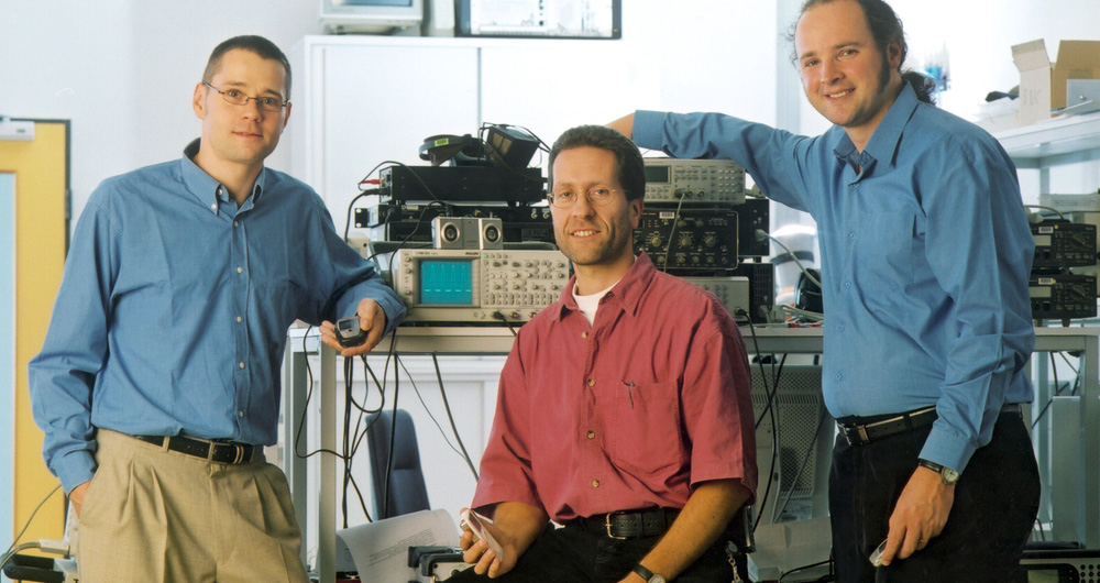 Joseph von Fraunhofer Prize 2004: Eric Allamanche, Jürgen Herre and Markus Cremer. (from left to right)