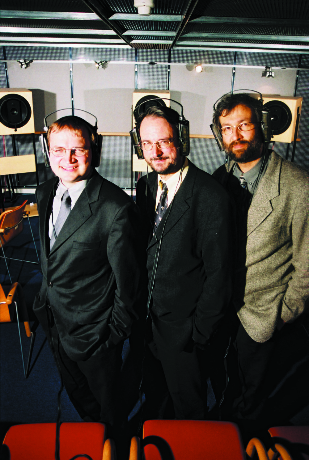 Bernhard Grill, Dr. Karlheinz Brandenburg, Harald Popp from the Fraunhofer Institute for Integrated Circuits. (from left to right)