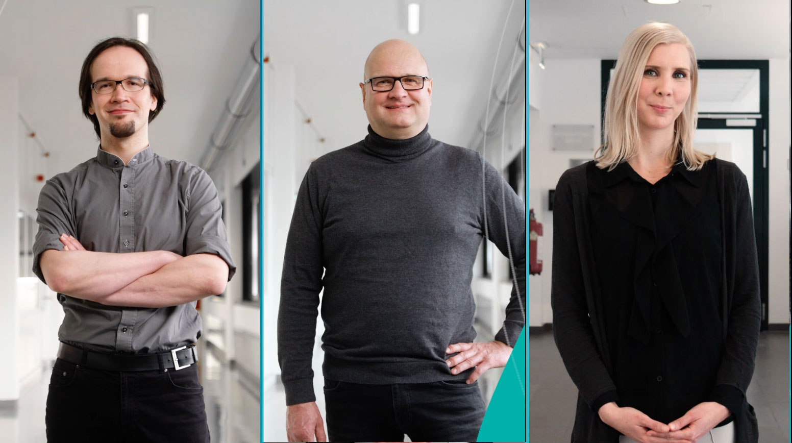 Für ihre die Entwicklung einer im weltweiten Vergleich unerreichten Technologie zur weiteren Miniaturisierung von Mikrochips erhalten sie den Joseph-von-Fraunhofer-Preis 2021: Michael Kampmann, Martin Witt und Dr. Jacqueline Atanelov (v.l.n.r.).