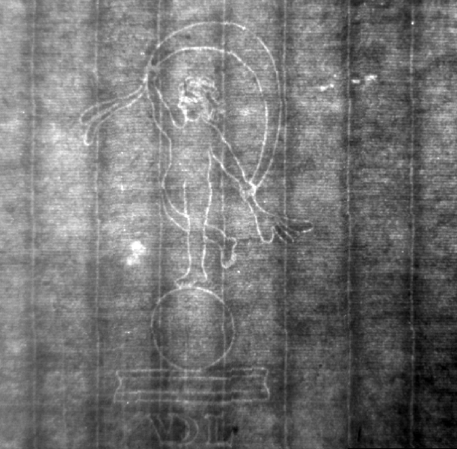 A typical watermark as it would be found on the paper (thermography).