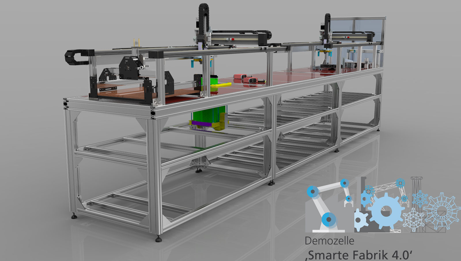 The digital twin is synchronized in real time with the real production system. 