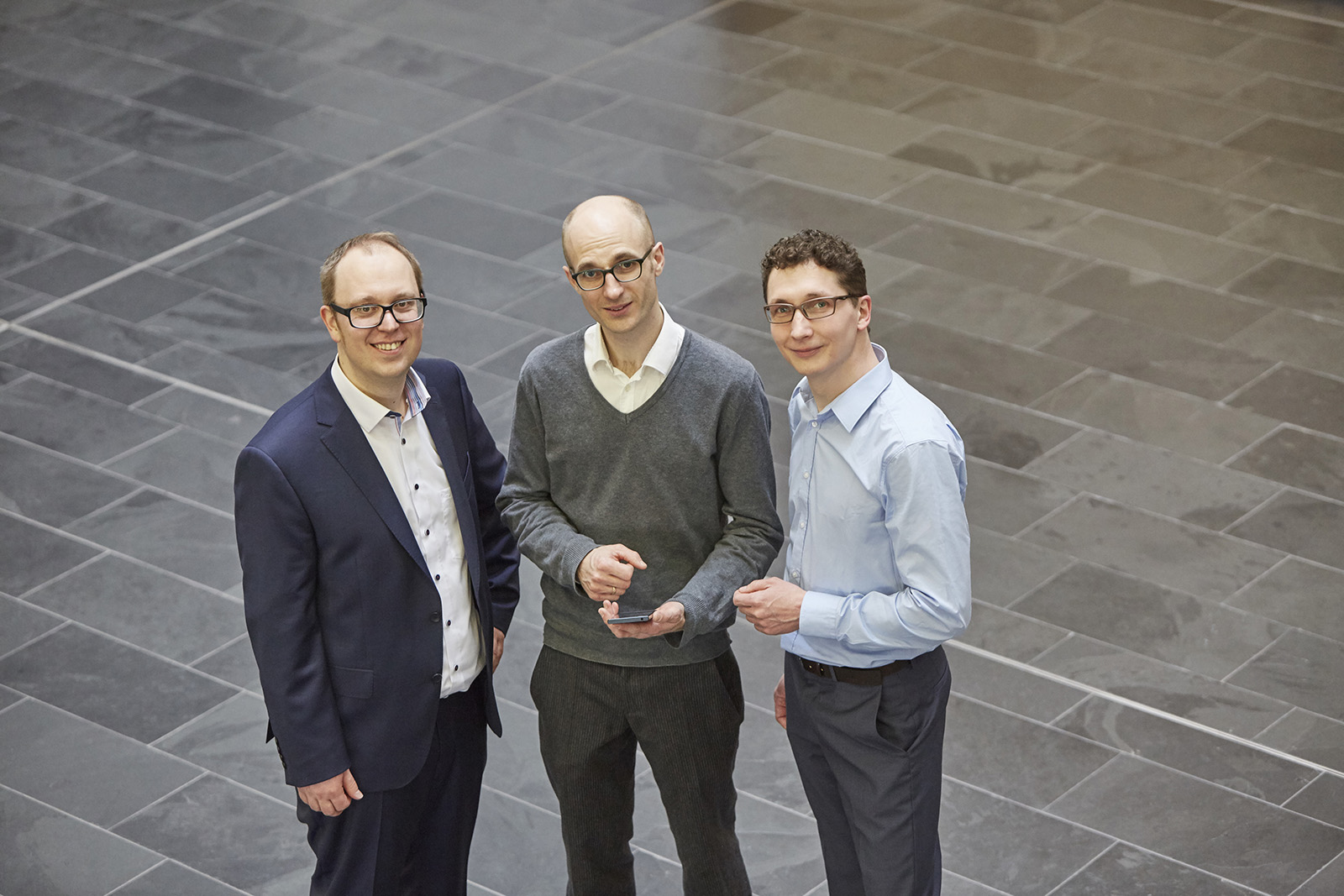EVS developers Markus Multrus, Guillaume Fuchs and Stefan Döhla (from the left). 