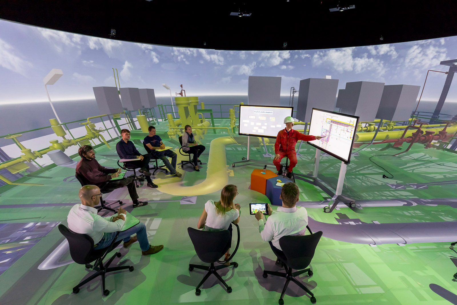 The Elbedom is simultaneously a discovery, learning and creative space and can improve communication with clientele effectively. Staff can be trained effectively and experts can share experiences in the virtual training environment.