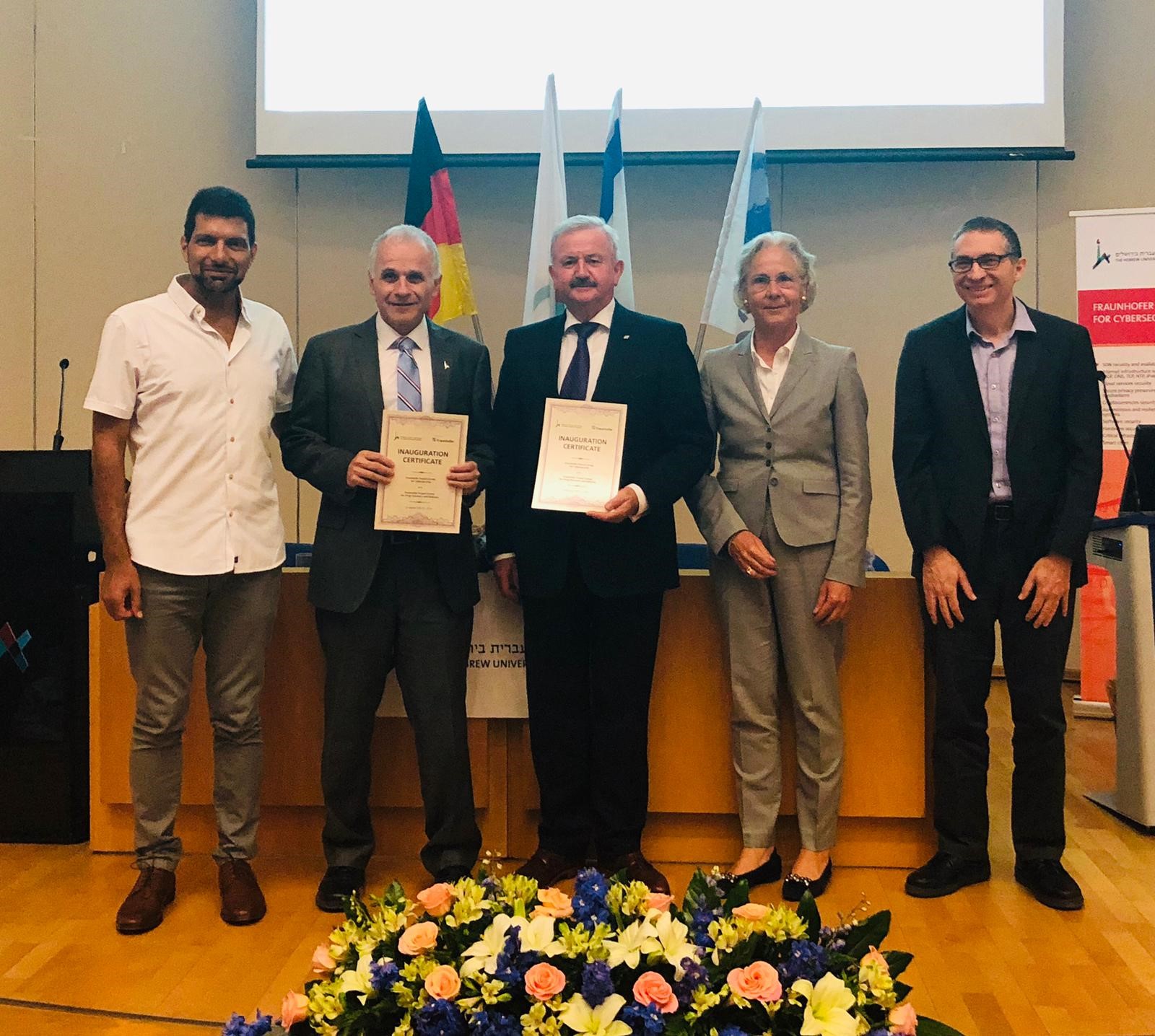 Opening ceremony of the new Project Centers (from left to right): Prof. Reem Sari, Prof. Asher Cohen, Prof. Reimund Neugebauer, Dr. Susanne Wasum-Rainer and Prof. Barack Medina.