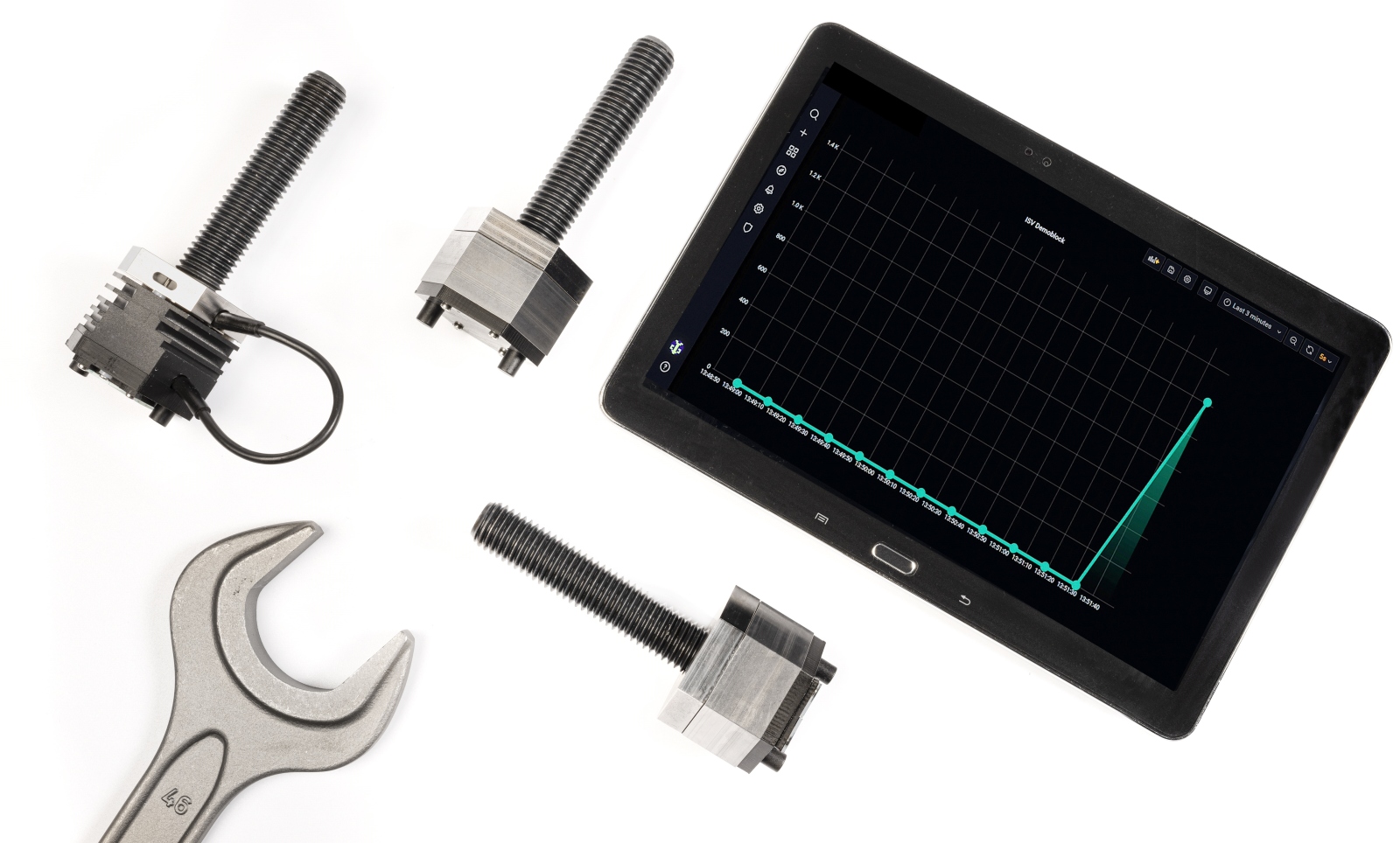 The Smart Screw Connection is designed as a flexible, retrofittable system for DIN screws of various sizes. The display shows the status of the relevant screw in graphical form.