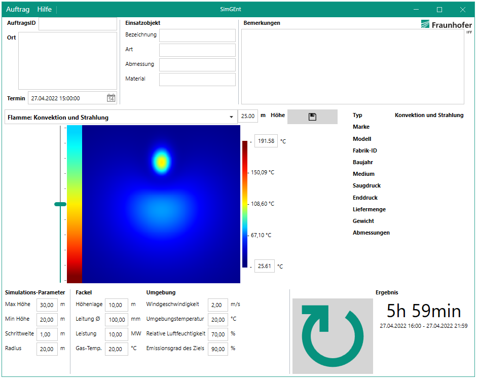 Mit FlareSimulator kann man die Faktoren Konvektion und Strahlung kombinieren und exakt berechnen, wie sich ein Objekt aufheizen wird.