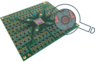 Testplatine für die MEMS-Heizelemente