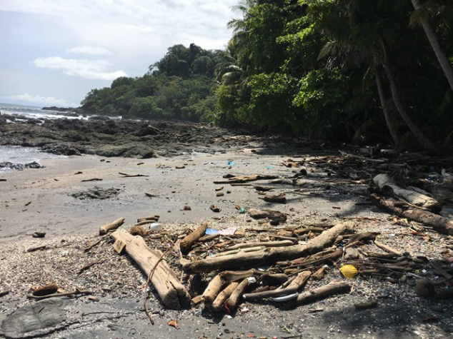 Plastic garbage on the beach